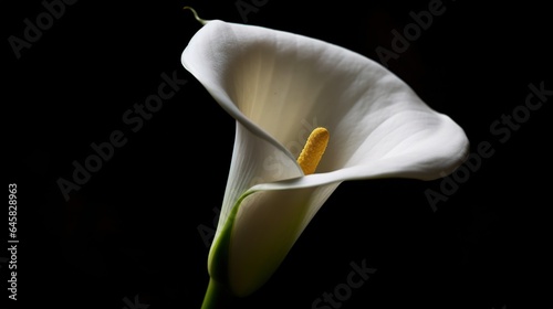 Flower placed in front of a solid white color background