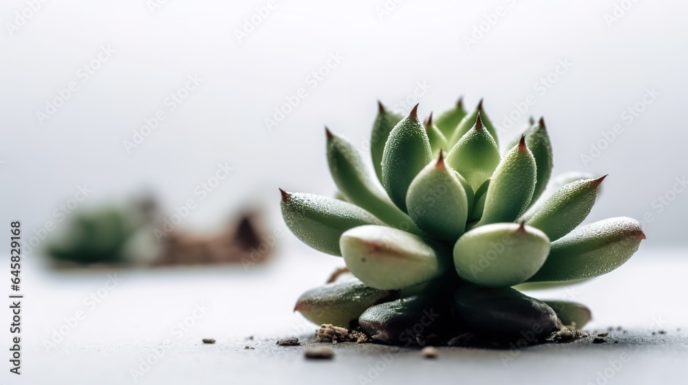Fototapeta premium Flower placed in front of a solid white color background