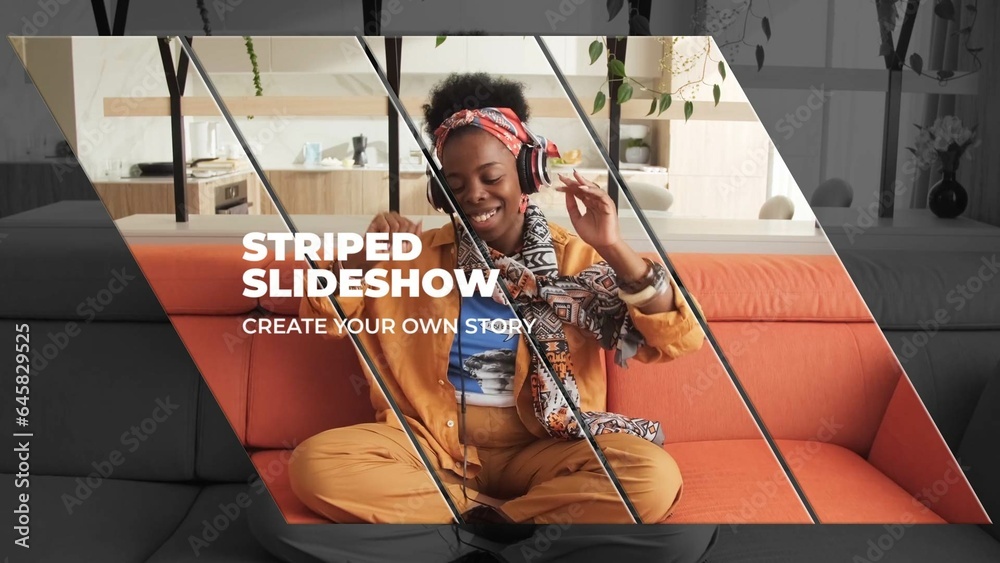 Striped Slideshow Stock Template | Adobe Stock