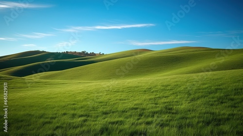 A beautiful landscape with green trees and blue sky