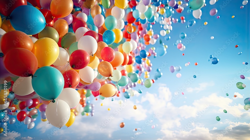 An image of a background filled with colorful balloons.