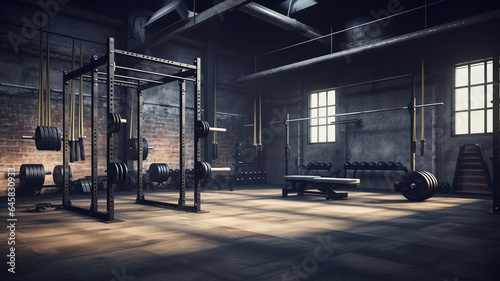 gym interior with empty space. 3 d rendering