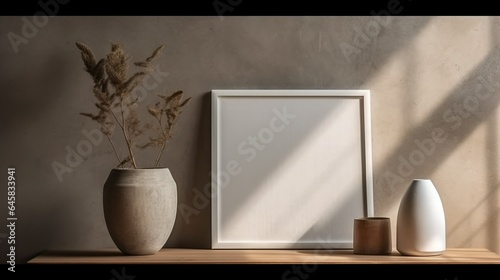 White frame infront of wall