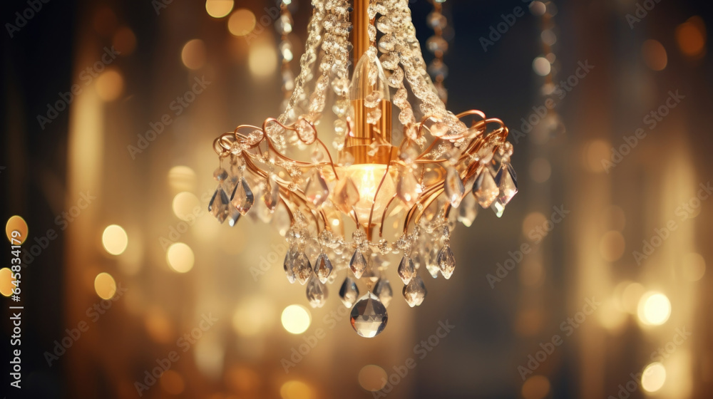 Step into a world of elegance with this rain bokeh scene showcasing raindrops falling on a crystal chandelier, creating a breathtaking bokeh effect that demands attention.