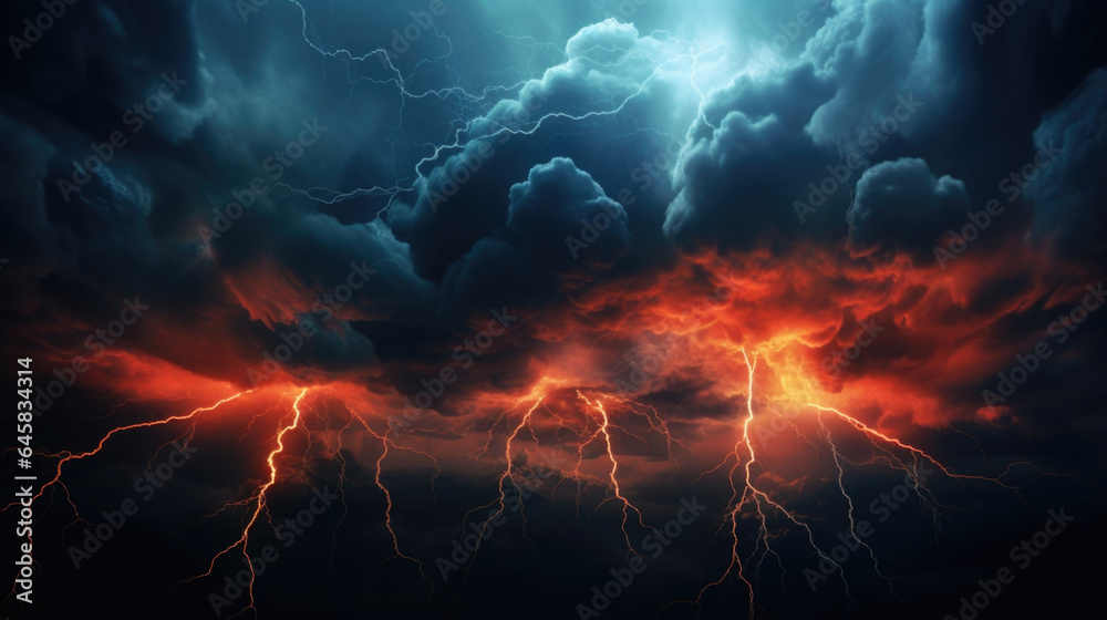Marvel at the grandeur of natural phenomena in this abstract scene, as storm clouds and lightning strikes create a dramatic spectacle of power and beauty. Marvel at the grandeur of natural phenomena in this abstract scene, as storm clouds and lightning strikes create a dramatic spectacle of power and beauty.