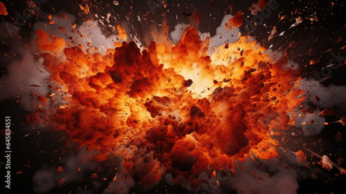 A colossal burst of fire and debris, reminiscent of a volcano erupting with force.