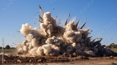 A series of controlled explosions demolishing a skyser, gradually reducing it to a pile of rubble.