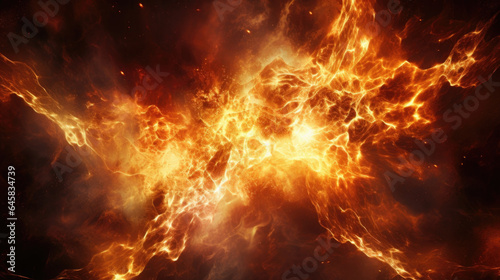 The earthshaking explosion releases a torrent of heat and flame, consuming everything in its fiery embrace.