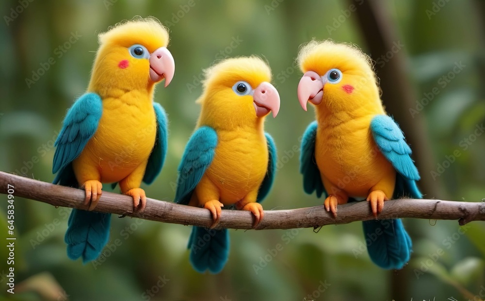 Fototapeta premium Yellow-Naped Amazon Parrots Toy