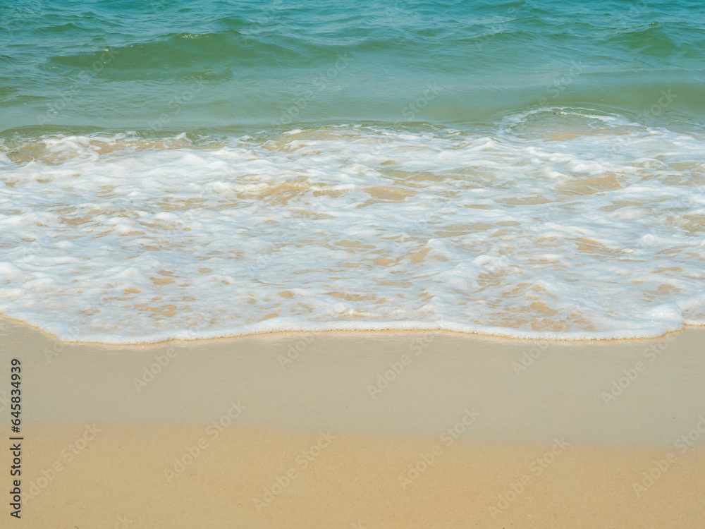 Beautiful Landscape summer panorama front viewpoint tropical sea beach white sand clean and blue sky background calm Nature ocean Beautiful  wave water travel at Sai Kaew Beach East thailand Chonburi