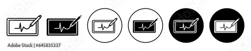 electronic signature icon. Digital contract form sign symbol. Hand writing business form vector. Online e signature tablet pad device sign. 