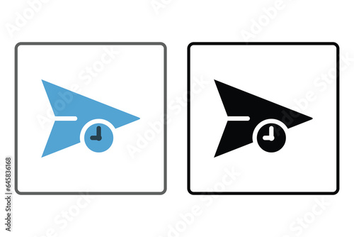 Timed . Icon. Communication. Vector Icon. Icon related to Communication. Suitable for web site design, app, user interfaces. Solid icon style. Simple vector design editable