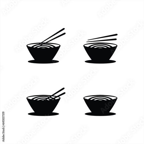 vector logo design of a bowl of noodles, logo icon for web and noodle restaurant