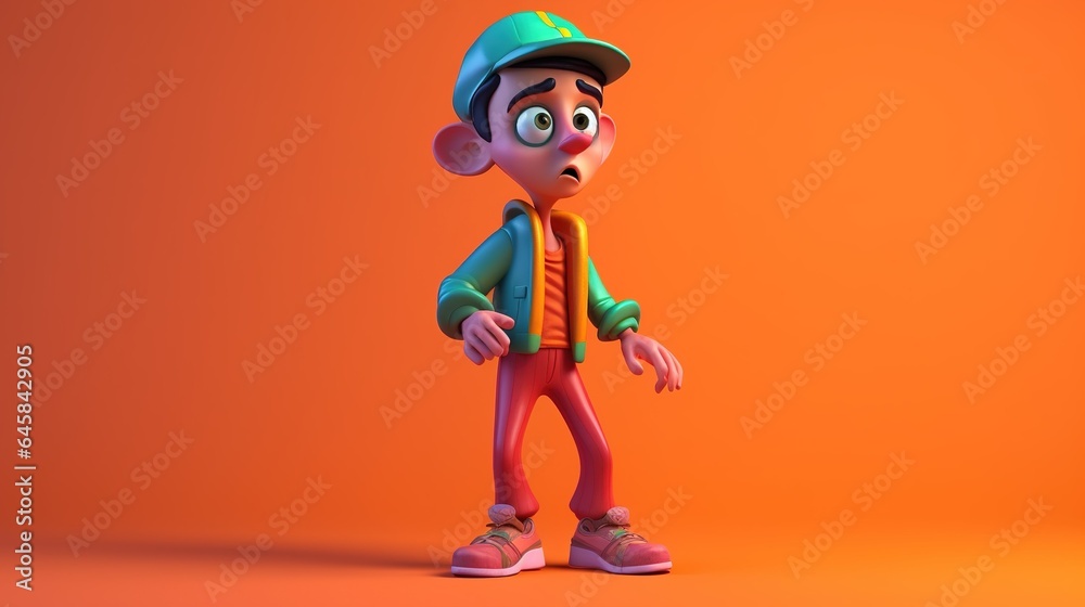 A 3d cartoon style model of a character