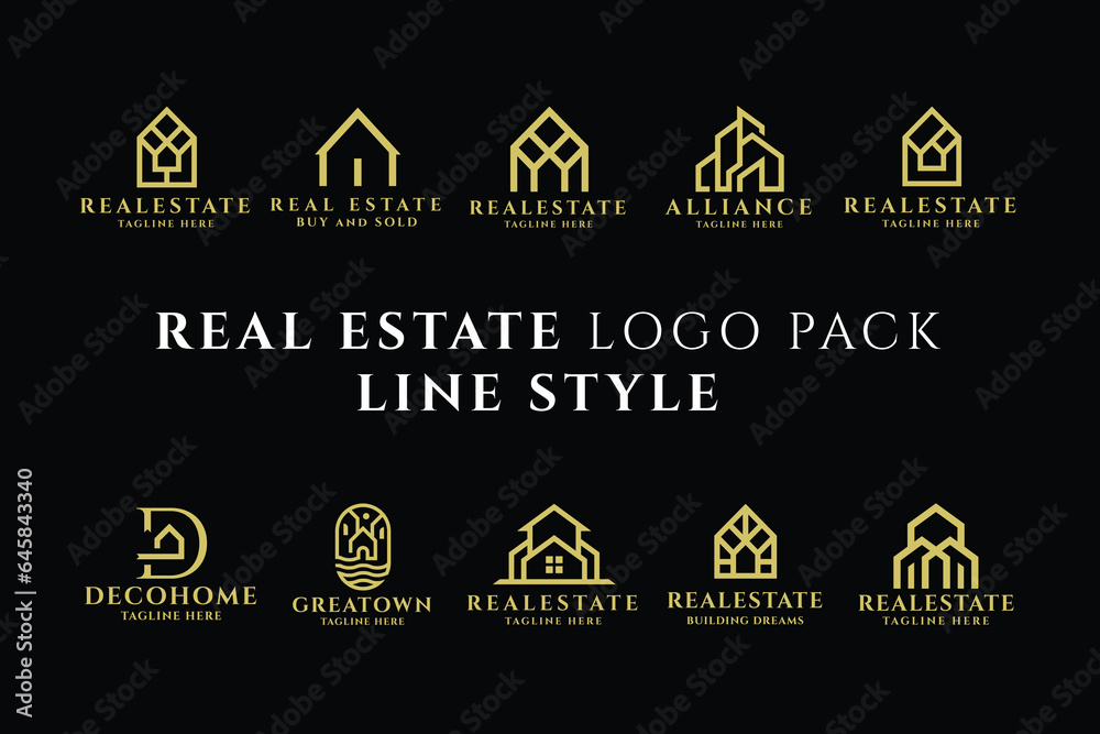 Real Estate Logo Pack Line Style
