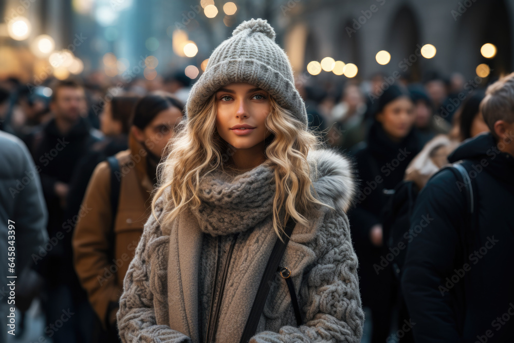 Fashion photographer capturing street style during a bustling fashion week event. Generative Ai. Fashion photographer capturing street style during a bustling fashion week event. Generative Ai.
