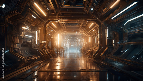 Abstract 3d futuristic sci-fi plot or background. Generative AI