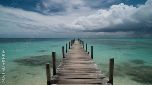 wooden pier on a beach © Muhammad
