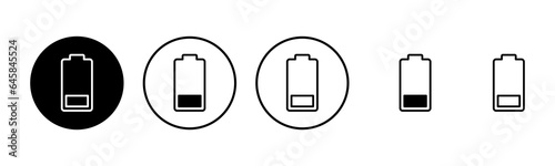 Battery icon set illustration. battery charging sign and symbol. battery charge level