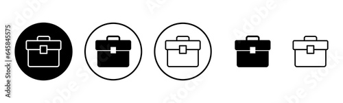 Briefcase icon set illustration. suitcase sign and symbol. luggage symbol.