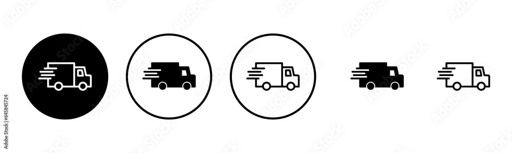 Delivery truck icon set illustration. Delivery truck sign and symbol. Shipping fast delivery icon Delivery truck icon set illustration. Delivery truck sign and symbol. Shipping fast delivery icon