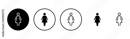Female icon set illustration. woman sign and symbol