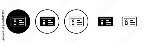 License icon set illustration. ID card icon. driver license, staff identification card