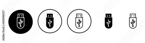 Usb icon set illustration. Flash disk sign and symbol. flash drive sign.