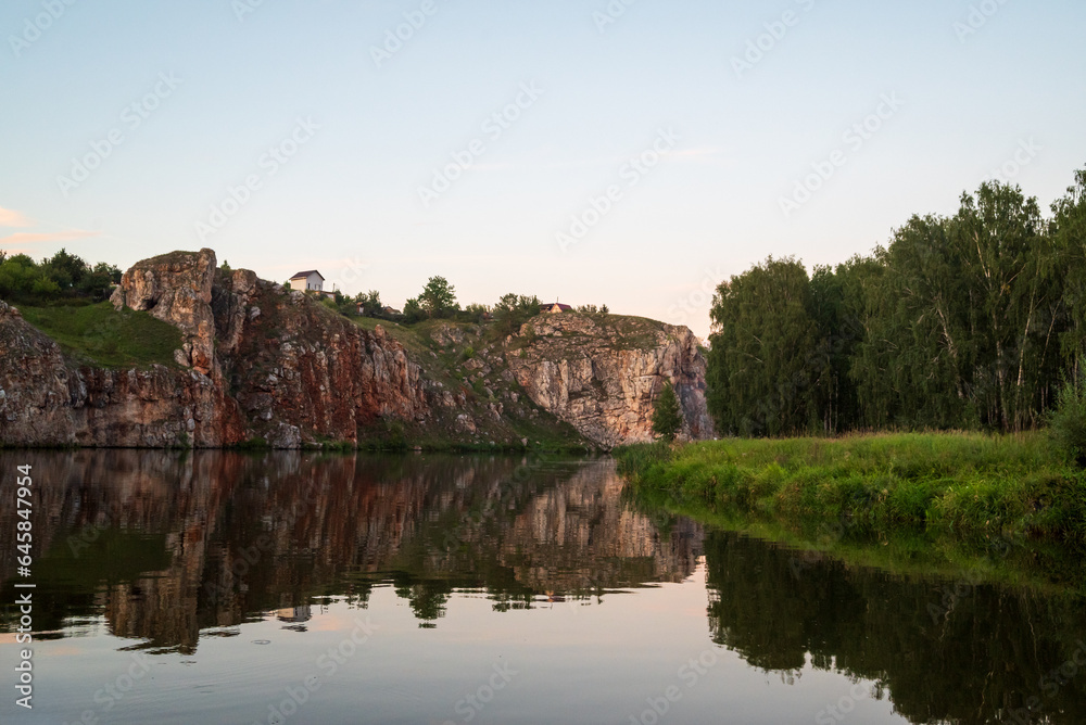 beautiful rocks near the river.chusovaya river