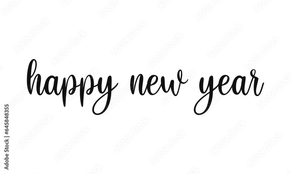 Vector happy new year lettering on white
