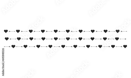 Vector hand drawn black hearts frame collection