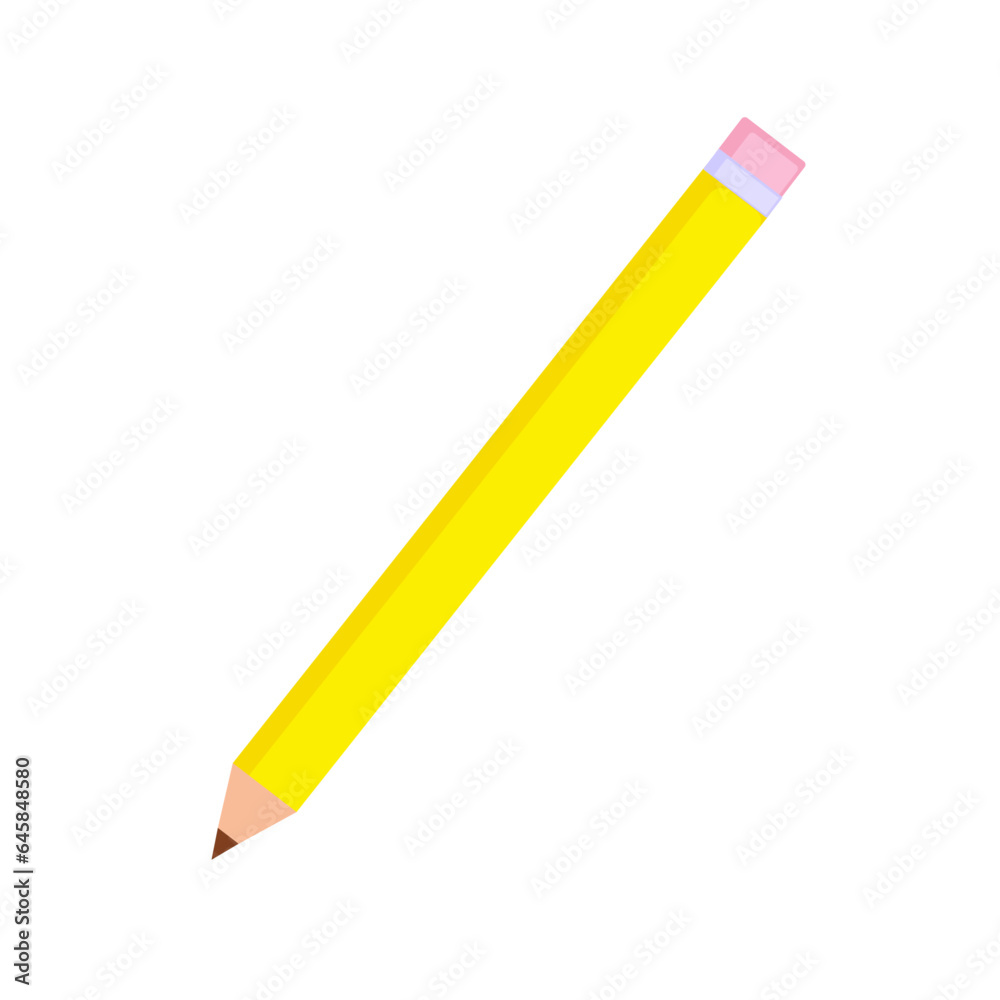 Vector school pencil vector icon isolated on white Vector school pencil vector icon isolated on white