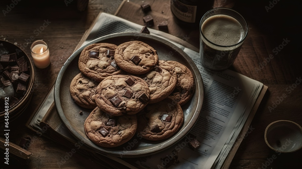 A photograph of food in front of dark background A photograph of food in front of dark background