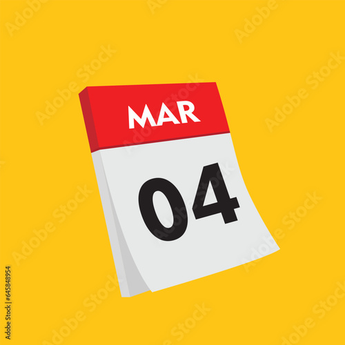 04 march icon with white background, calender icon