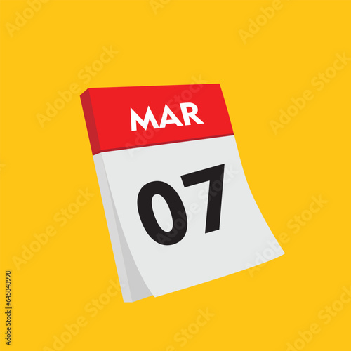 07 march icon with white background, calender icon