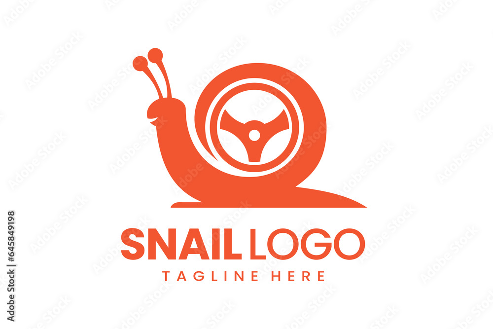 Flat modern simple logo snail driver logo template icon symbol vector design illustration Flat modern simple logo snail driver logo template icon symbol vector design illustration