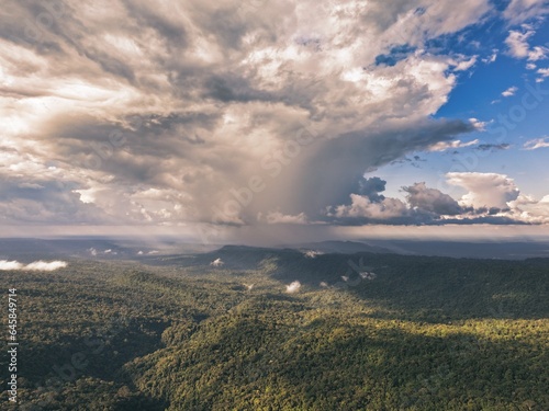 Rain cloud over the Amazon rainforest