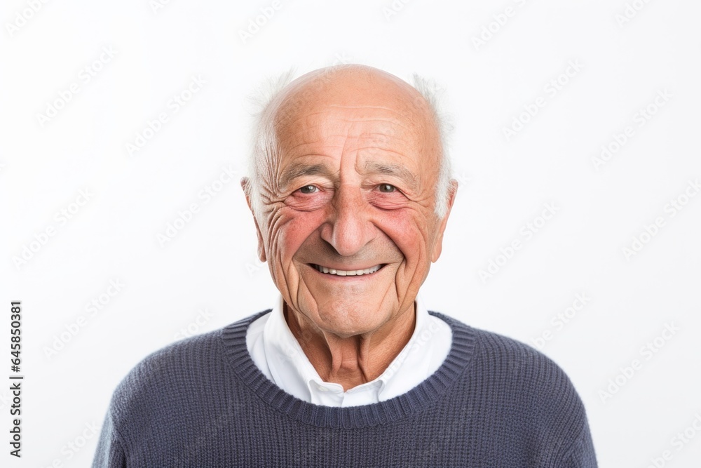 Portrait photography of a Italian man in his 90s against a white background Portrait photography of a Italian man in his 90s against a white background