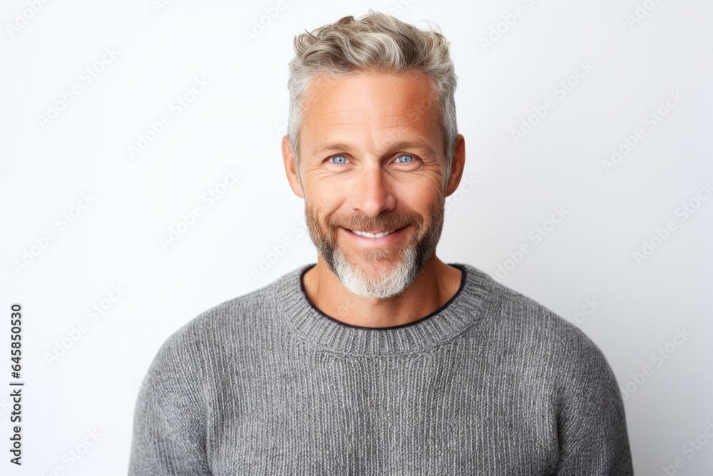 Portrait photography of a Swedish man in his 40s against a white background Portrait photography of a Swedish man in his 40s against a white background