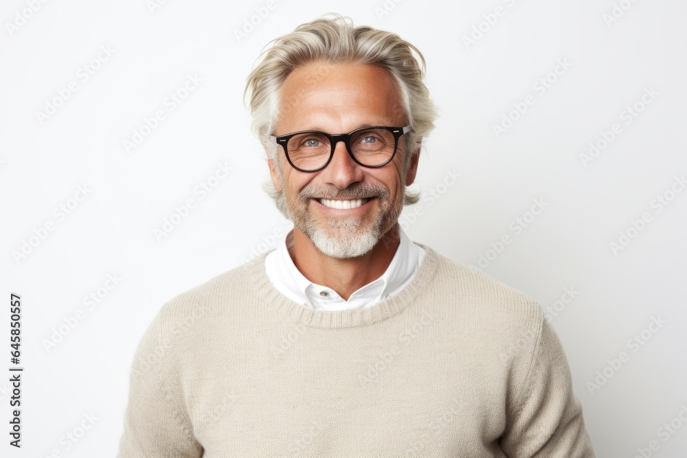 Obraz premium Portrait photography of a Swedish man in his 50s against a white background