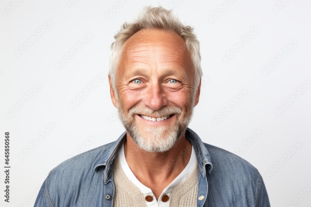 Obraz premium Portrait photography of a Swedish man in his 50s against a white background
