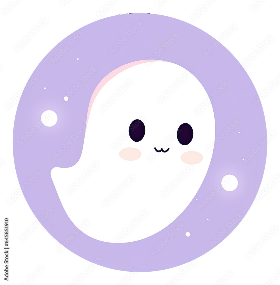 Fototapeta premium Cute ghost cartoon character isolated.