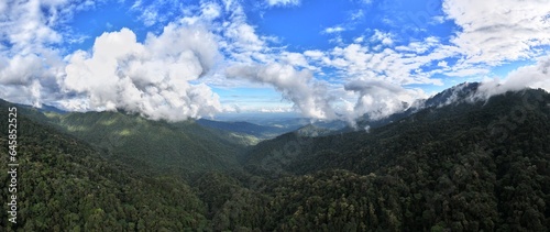 Clouds over mountains where the Amazon meets the Andes in Ecuador