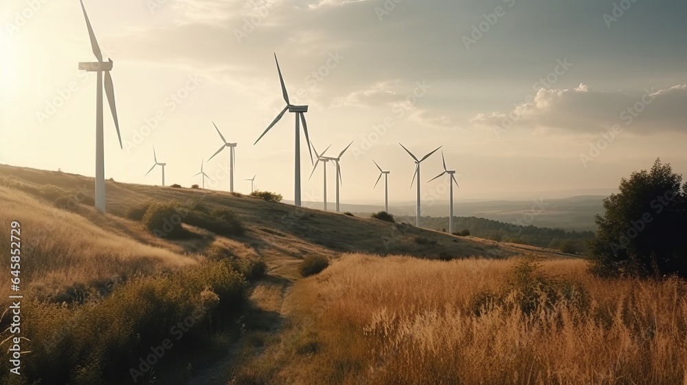 Obraz premium Power electricity farm. Created with Generative AI technology.