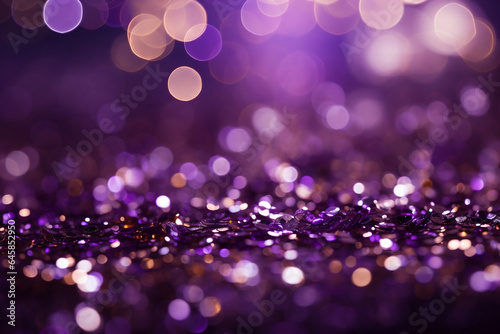 Enchanting Violet Glitter  A Sparkling Bokeh Background