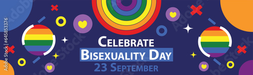Celebrate Bisexuality Day vector banner design. Happy Celebrate Bisexuality Day modern minimal graphic poster illustration.
