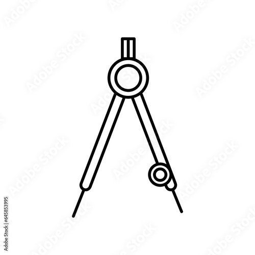 Compass drawing tool line icon, Divider caliper symbol, logo flat illustration on white background..eps