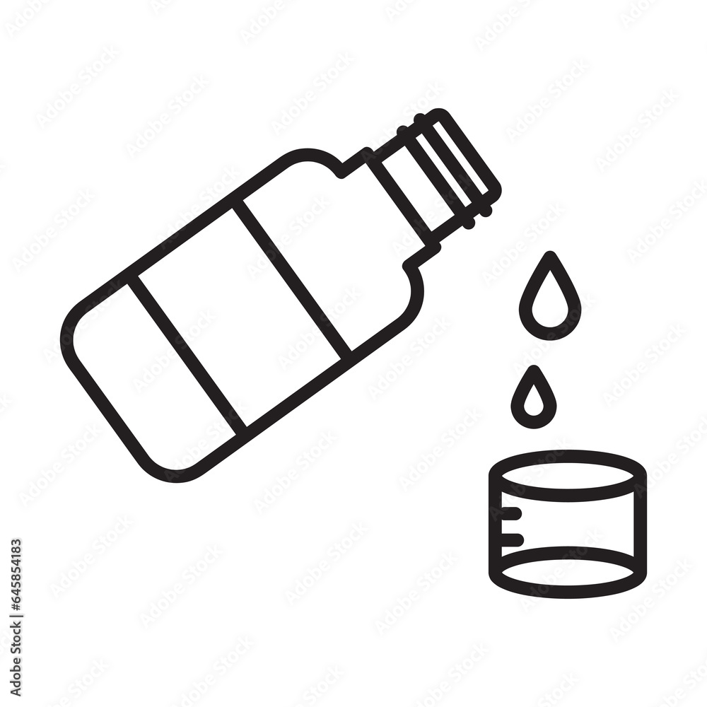 Medical syrup icon, Cold medicine bottle outline vector icon. flat illustration on white background..eps Medical syrup icon, Cold medicine bottle outline vector icon. flat illustration on white background..eps