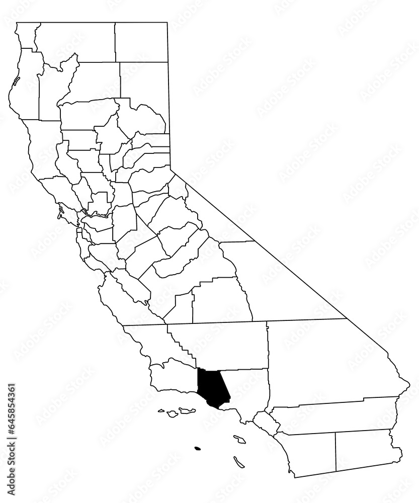 Map of Ventura County in California state on white background. single