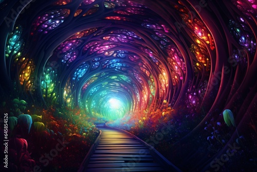 Magical and mystical tunnel to a fantasy world photo